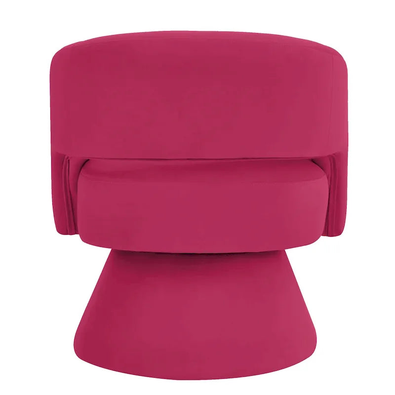 Fauteuil pivotant moderne de style tonneau, fauteuil d'appoint rond en velours rembourré, fauteuil pivotant confortable à 360 degrés avec dossier ouvert