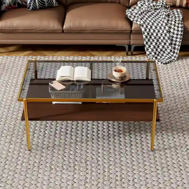 Ensemble de 3 tables basses et tables d'appoint, table en verre trempé avec plateau en MDF, tables modernes pour salon, verre gris