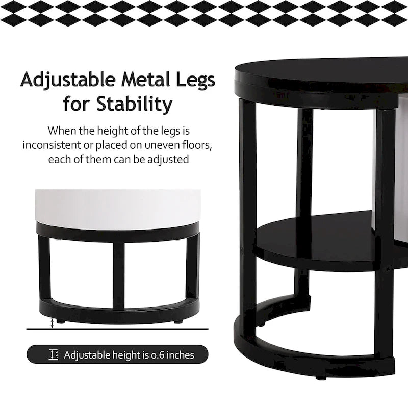 Meuble TV extensible 67,7-76,4 pour téléviseurs jusqu'à 75 pouces, console multimédia avec 3 tiroirs et pieds réglables en métal.