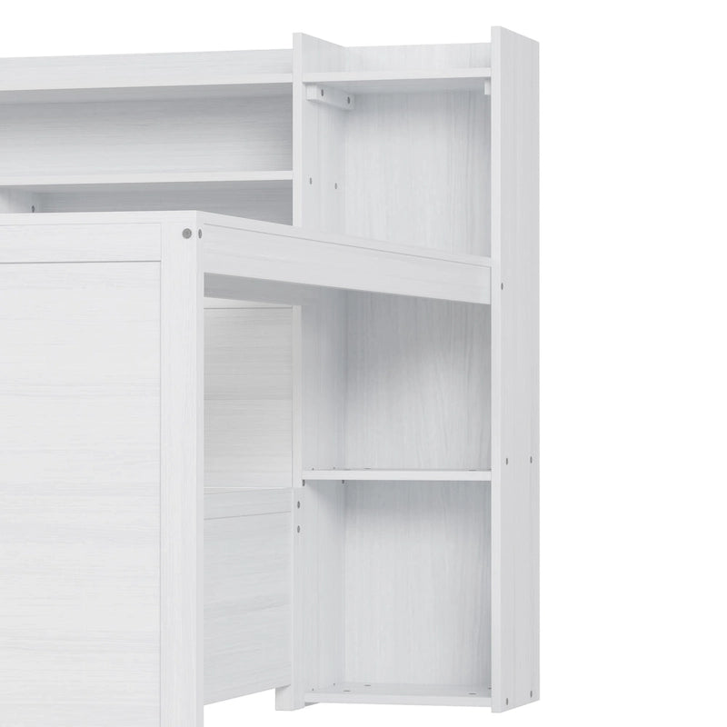 Lit de jour double avec étagères, lit gigogne et bureau