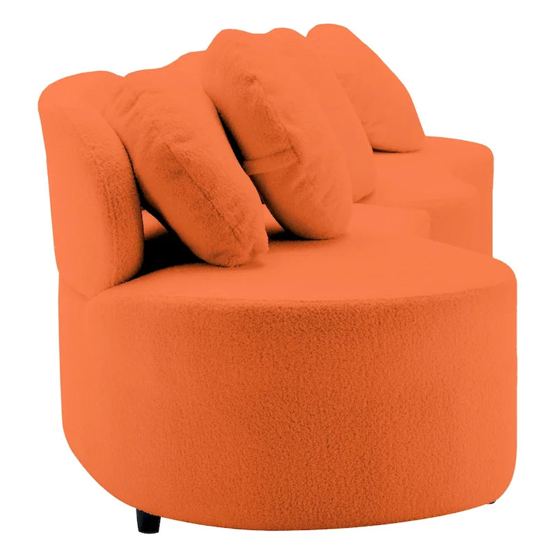Canapé sans accoudoirs en velours d'agneau 103,5 cm avec 6 coussins et design flottant