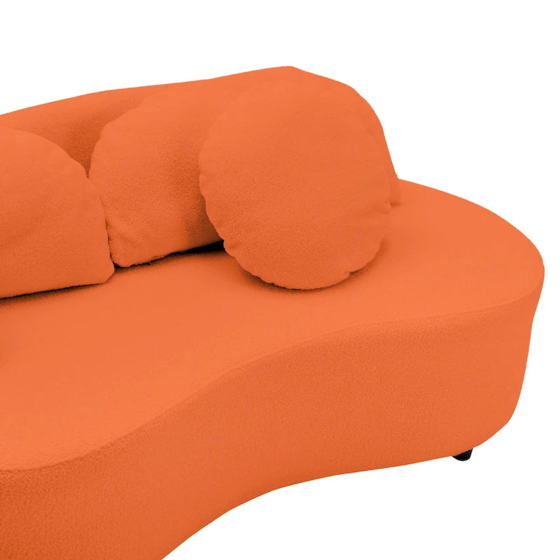 Canapé sans accoudoirs en velours d'agneau 103,5 cm avec 6 coussins et design flottant