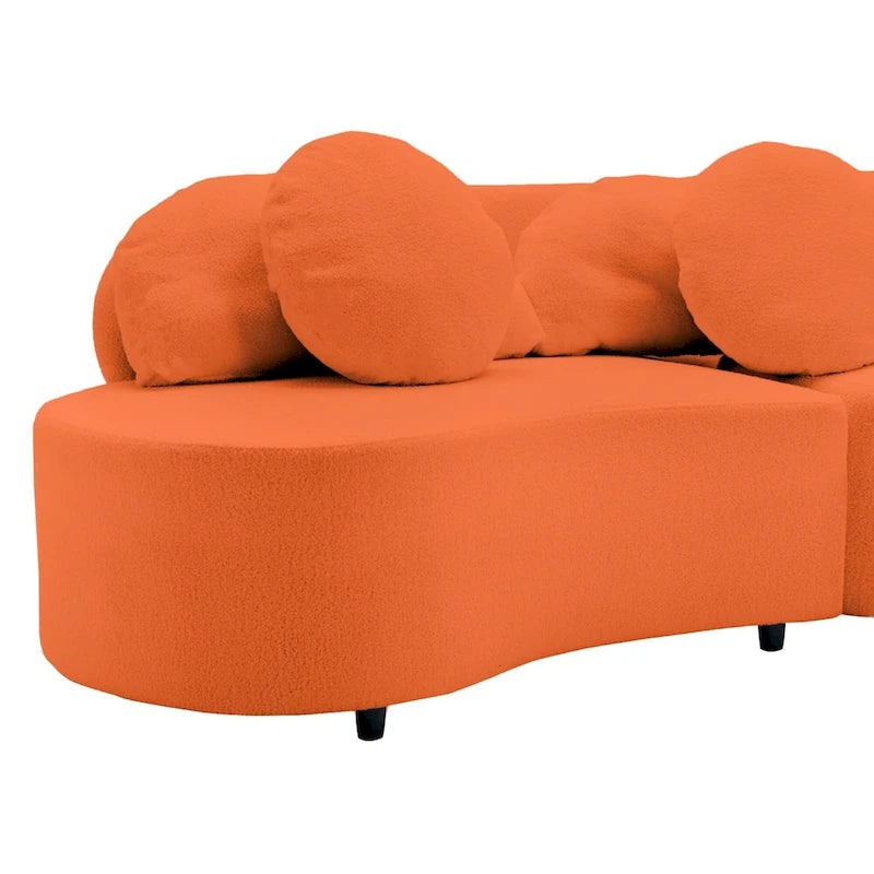 Canapé sans accoudoirs en velours d'agneau 103,5 cm avec 6 coussins et design flottant