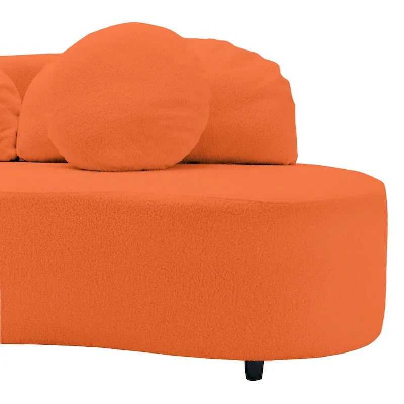 Canapé sans accoudoirs en velours d'agneau 103,5 cm avec 6 coussins et design flottant