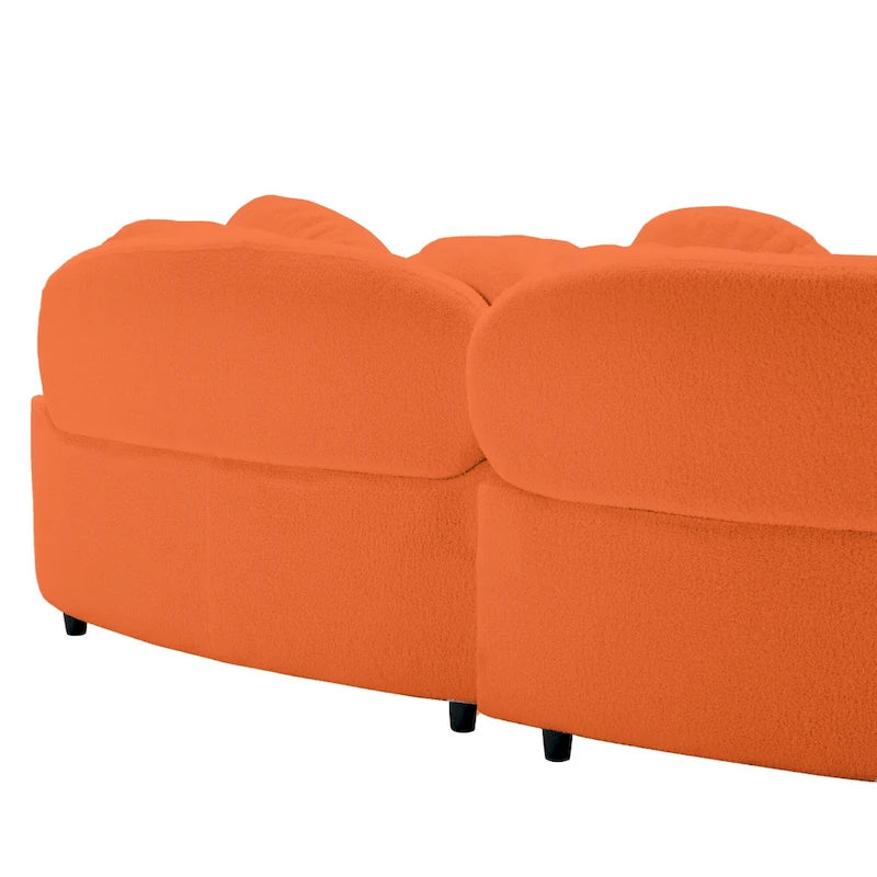 Canapé sans accoudoirs en velours d'agneau 103,5 cm avec 6 coussins et design flottant