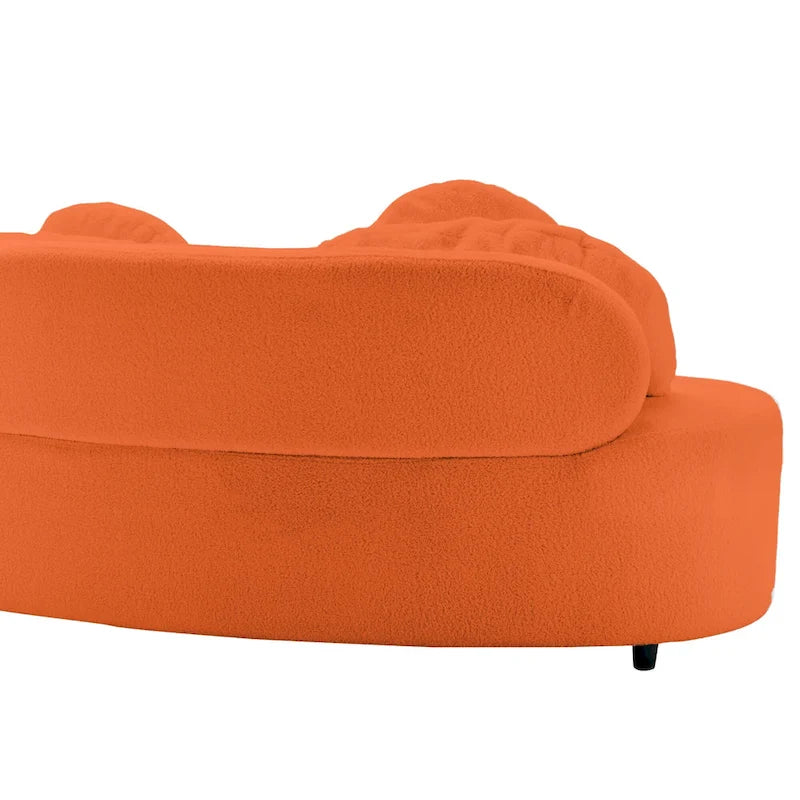 Canapé sans accoudoirs en velours d'agneau 103,5 cm avec 6 coussins et design flottant