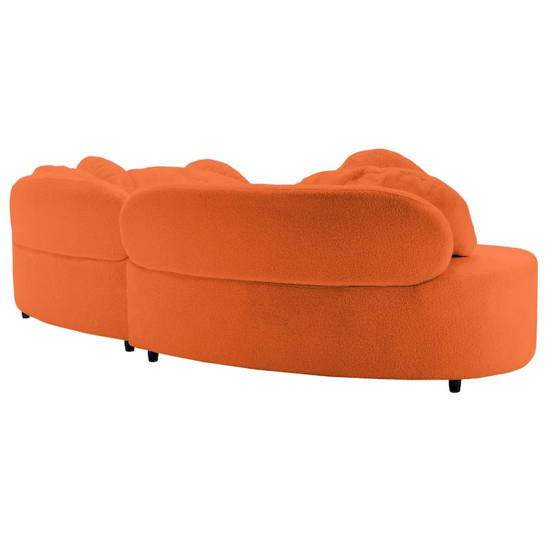 Canapé sans accoudoirs en velours d'agneau 103,5 cm avec 6 coussins et design flottant