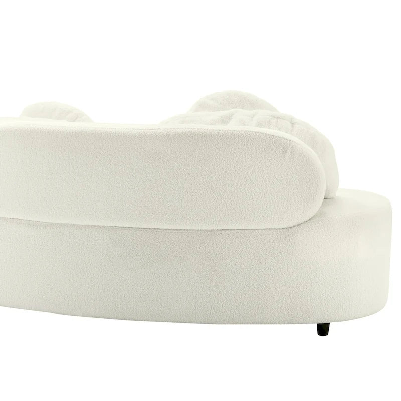 Canapé sans accoudoirs en velours d'agneau 103,5 cm avec 6 coussins et design flottant