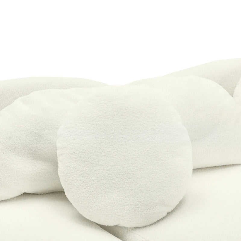 Canapé sans accoudoirs en velours d'agneau 103,5 cm avec 6 coussins et design flottant