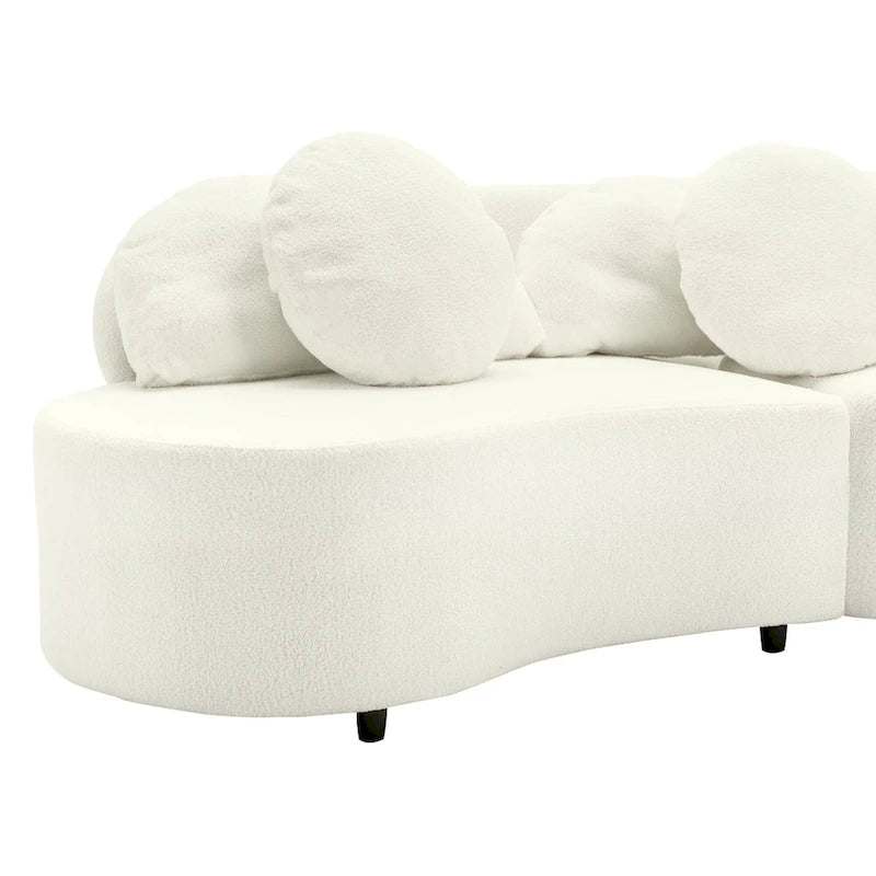 Canapé sans accoudoirs en velours d'agneau 103,5 cm avec 6 coussins et design flottant