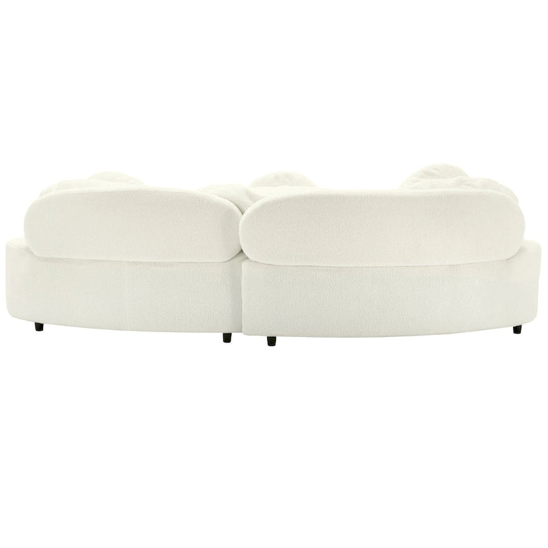 Canapé sans accoudoirs en velours d'agneau 103,5 cm avec 6 coussins et design flottant