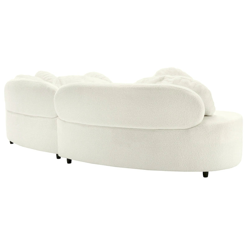 Canapé sans accoudoirs en velours d'agneau 103,5 cm avec 6 coussins et design flottant
