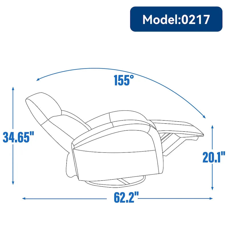 Fauteuil inclinable électrique pivotant et à bascule en cuir véritable 270 pour personnes âgées, canapé une place de salon avec soutien lombaire et accoudoirs arrondis