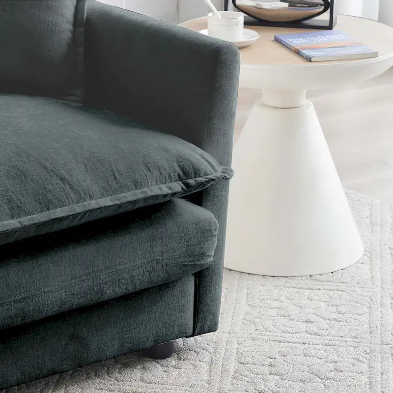 Canapé d'angle modulable réversible 6 places en forme de U avec 3 poufs