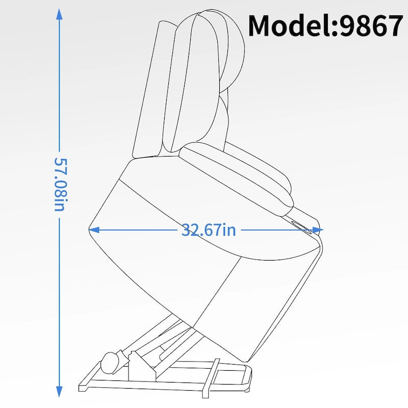 Fauteuil inclinable Blue Lift avec massage à 8 points, chauffage lombaire, deux ports USB et porte-gobelets en acier inoxydable