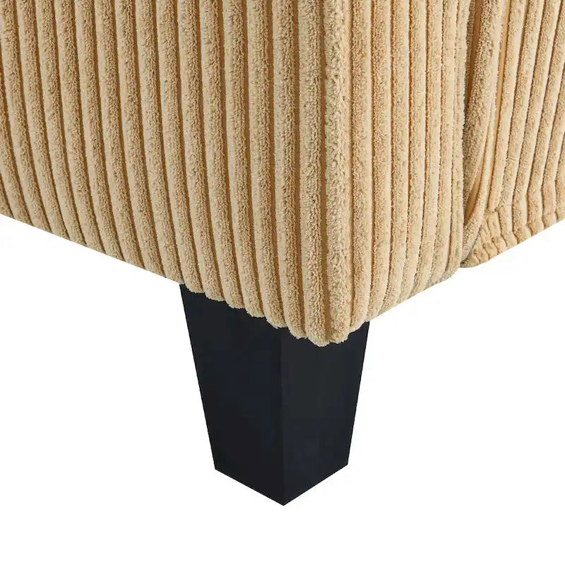 Canapé d'angle 3 places jaune 87 avec méridienne réversible et 3 coussins, design gain de place pour le salon