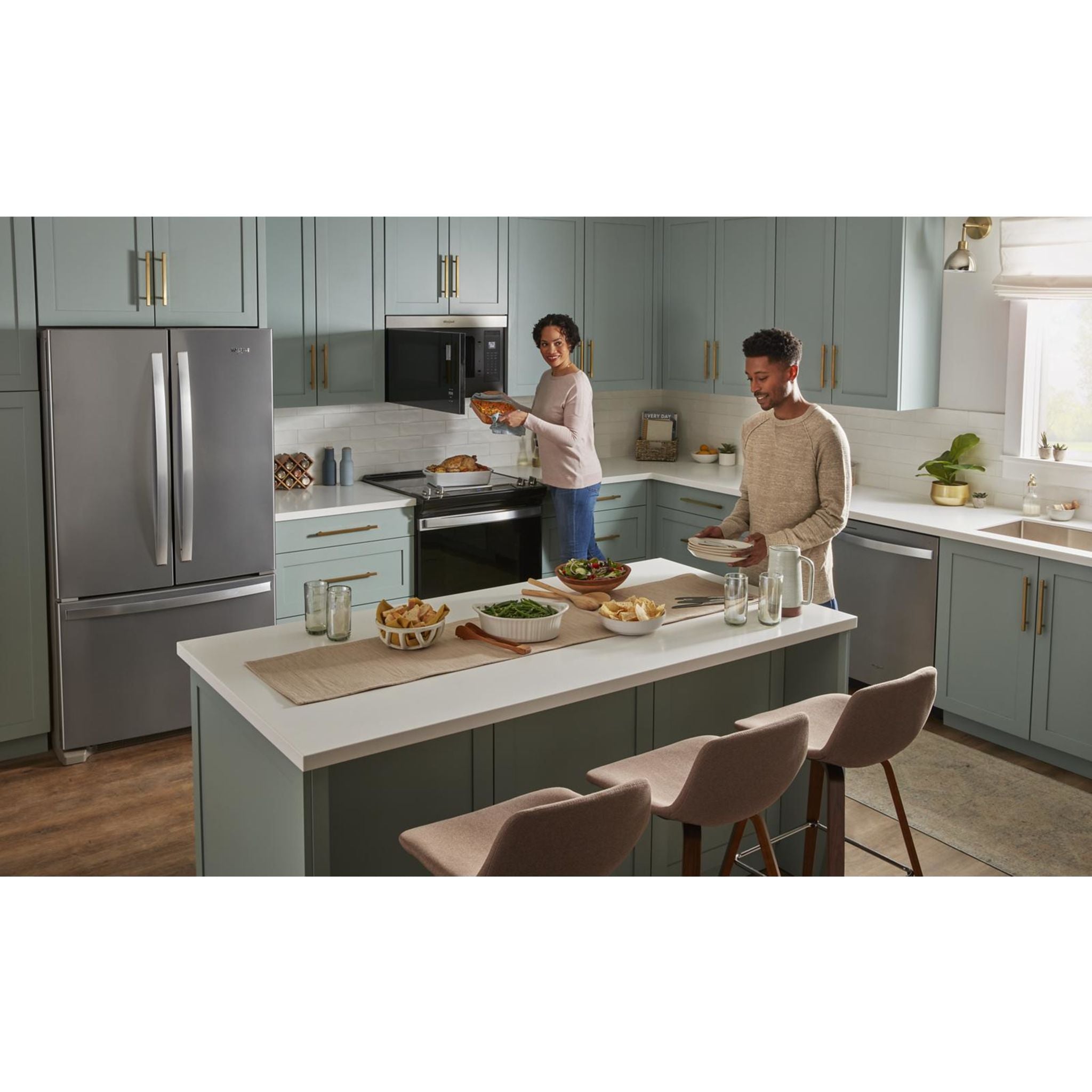 Four à micro-ondes Whirlpool à hotte intégrée (YWMMF5930PV) - Noir inox