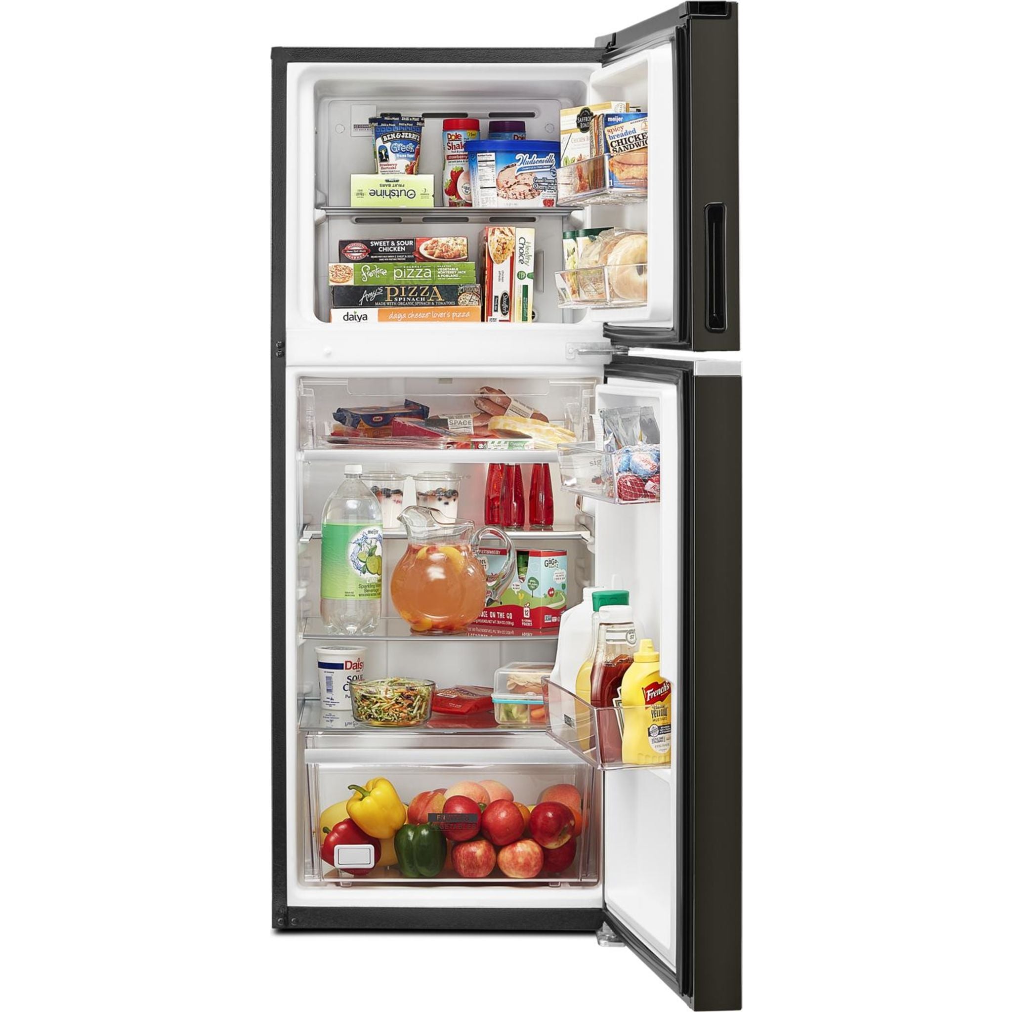 Réfrigérateur Whirlpool à congélateur supérieur (WRT312CZJV) - Finition inox noir