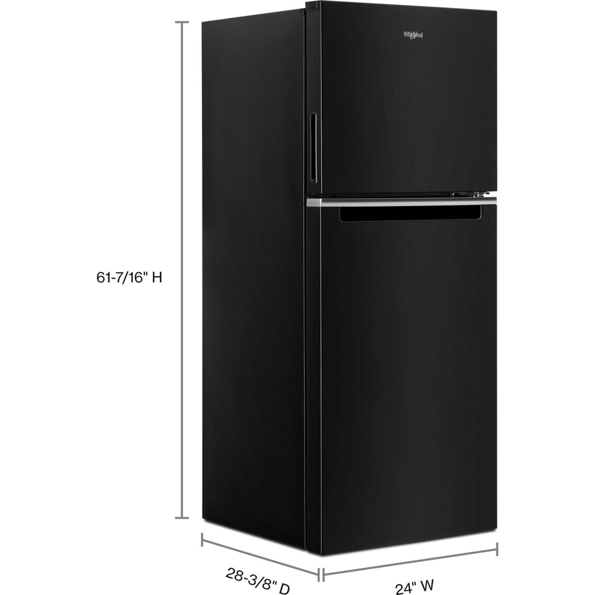 Réfrigérateur Whirlpool à congélateur supérieur (WRT312CZJB) - Noir