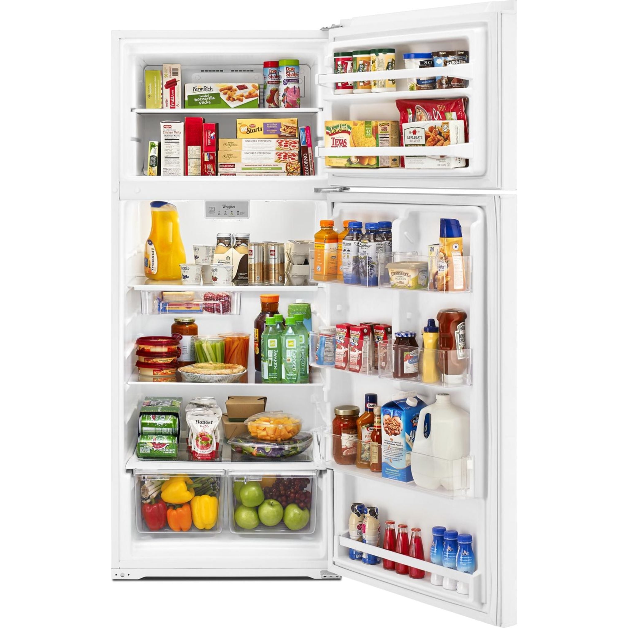 Réfrigérateur Whirlpool à congélateur supérieur (WRT518SZFW) - Blanc