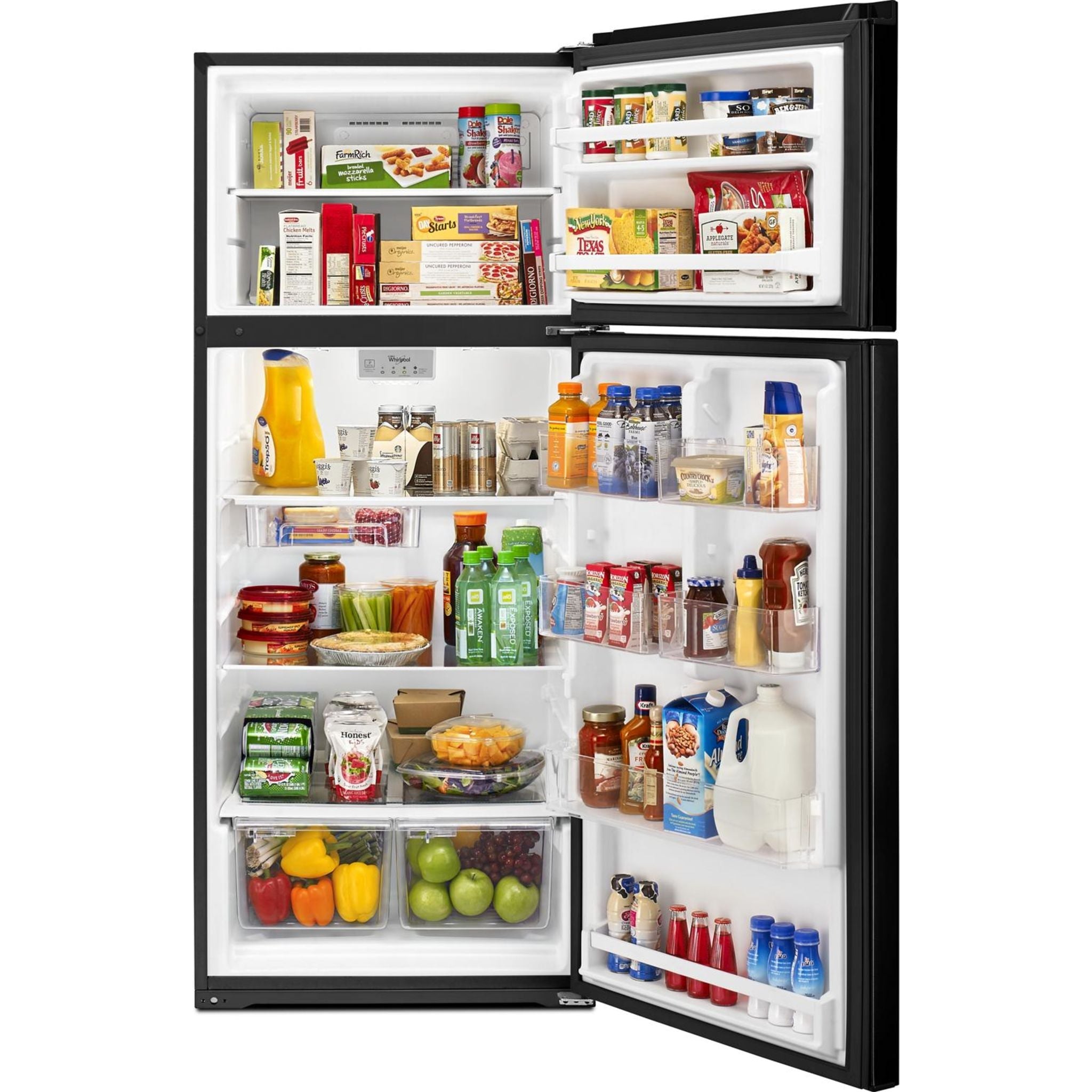 Réfrigérateur Whirlpool à congélateur supérieur (WRT518SZFB) - Noir