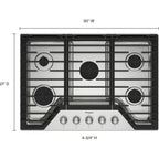 Plaque de cuisson à gaz Whirlpool 30 (WCGK7030PS) - Acier inoxydable