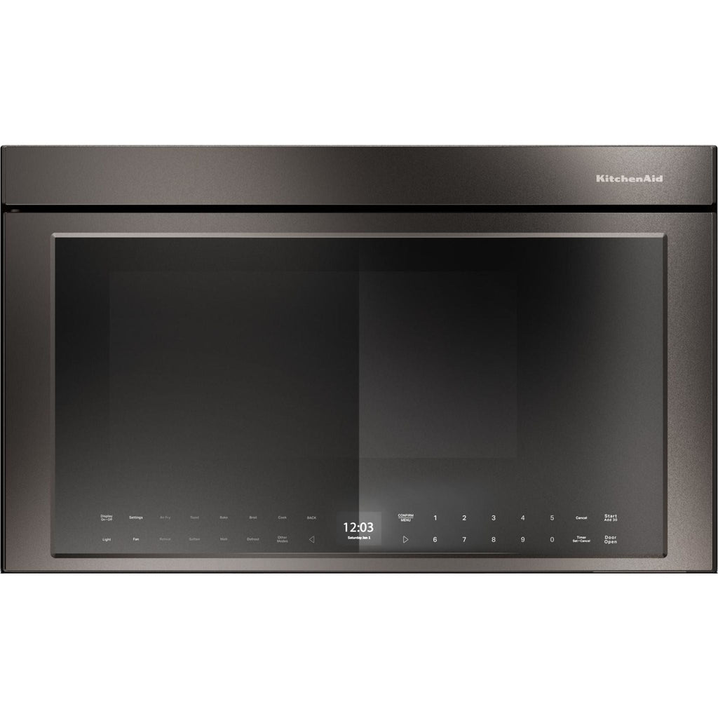Four à micro-ondes KitchenAid à hotte intégrée (YKMMF530PBE) - Minerai noir