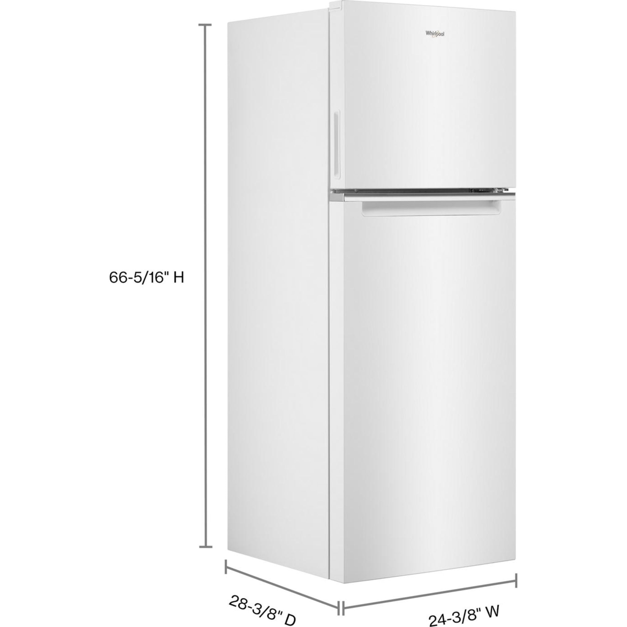 Réfrigérateur Whirlpool à congélateur supérieur (WRT313CZLW) - Blanc