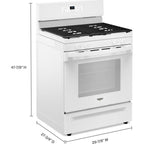 Cuisinière à gaz Whirlpool 30 pouces (WFGS3530RW) - Blanche