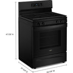 Cuisinière à gaz Whirlpool 30 pouces (WFGS3530RB) - Noire
