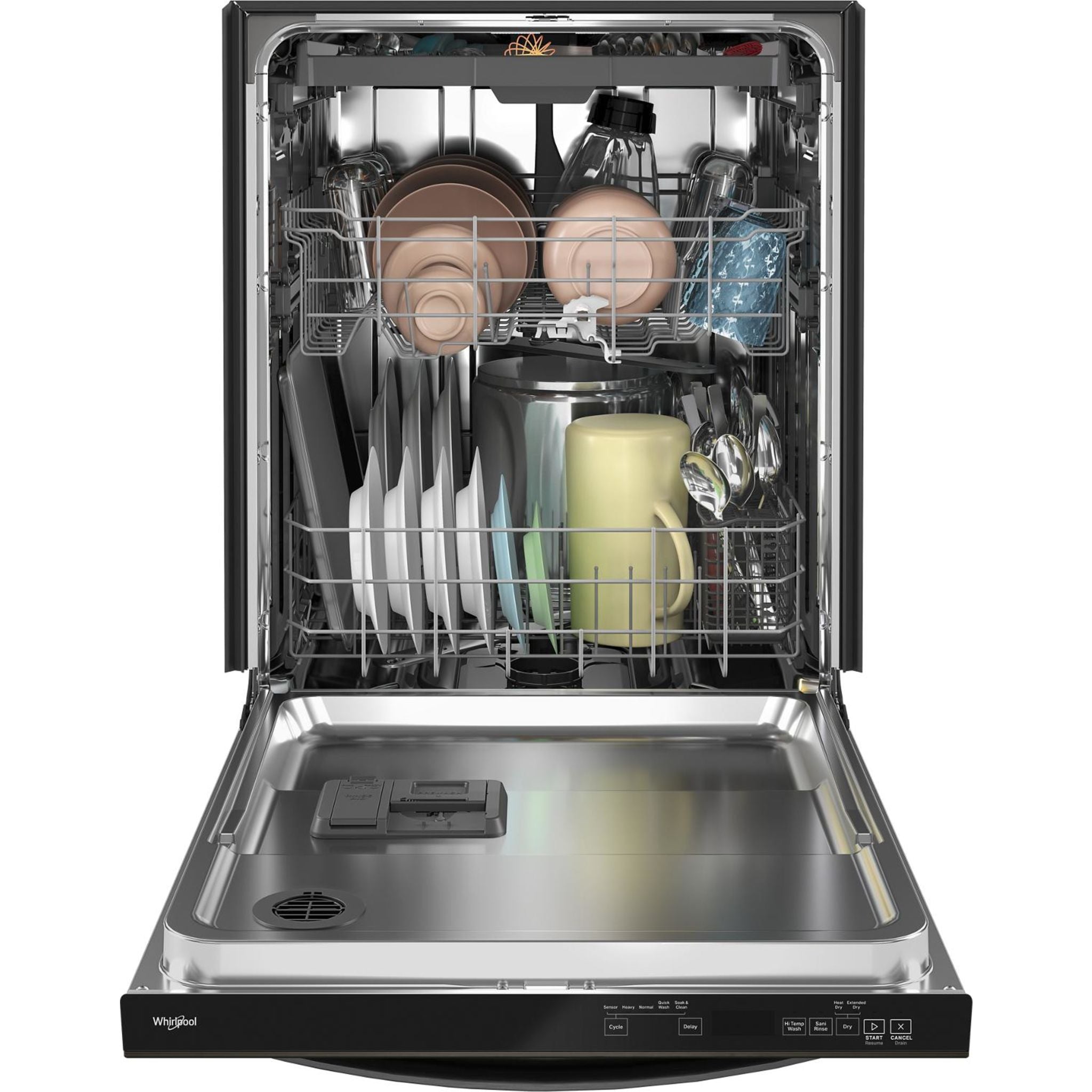 Lave-vaisselle Whirlpool, cuve en acier inoxydable (WDT750SAKV) - Acier inoxydable noir résistant aux impressions