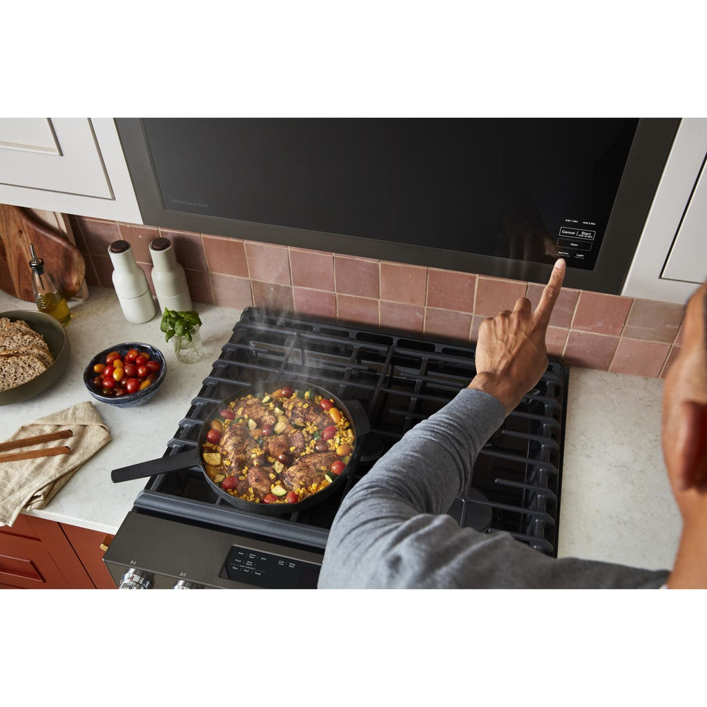 Micro-ondes KitchenAid à hotte intégrée (YKMMF330PBS) - Noir inox