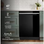 Lave-vaisselle Whirlpool avec cuve en acier inoxydable (WDTA50SAKB) - Noir