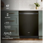 Lave-vaisselle Whirlpool, cuve en acier inoxydable (WDT750SAKV) - Acier inoxydable noir résistant aux impressions