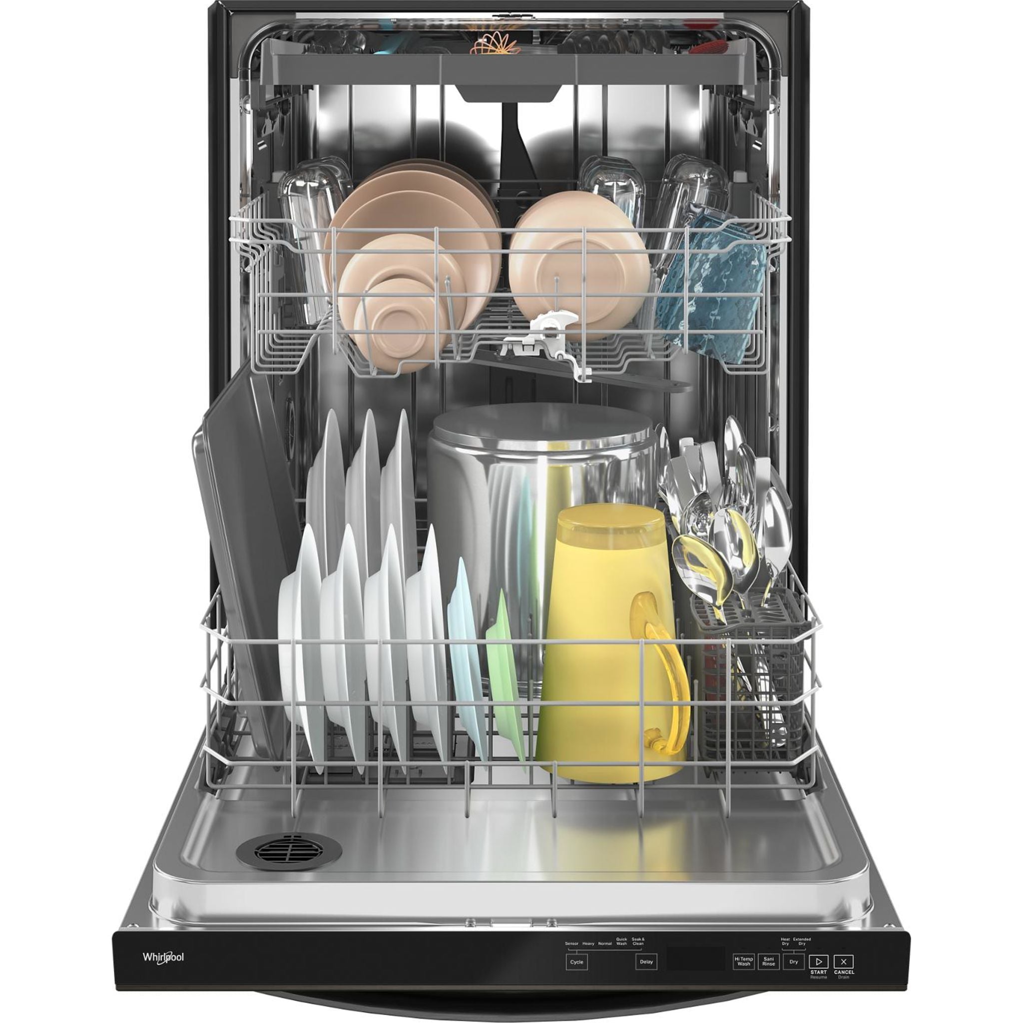 Lave-vaisselle Whirlpool, cuve en acier inoxydable (WDT750SAKV) - Acier inoxydable noir résistant aux impressions