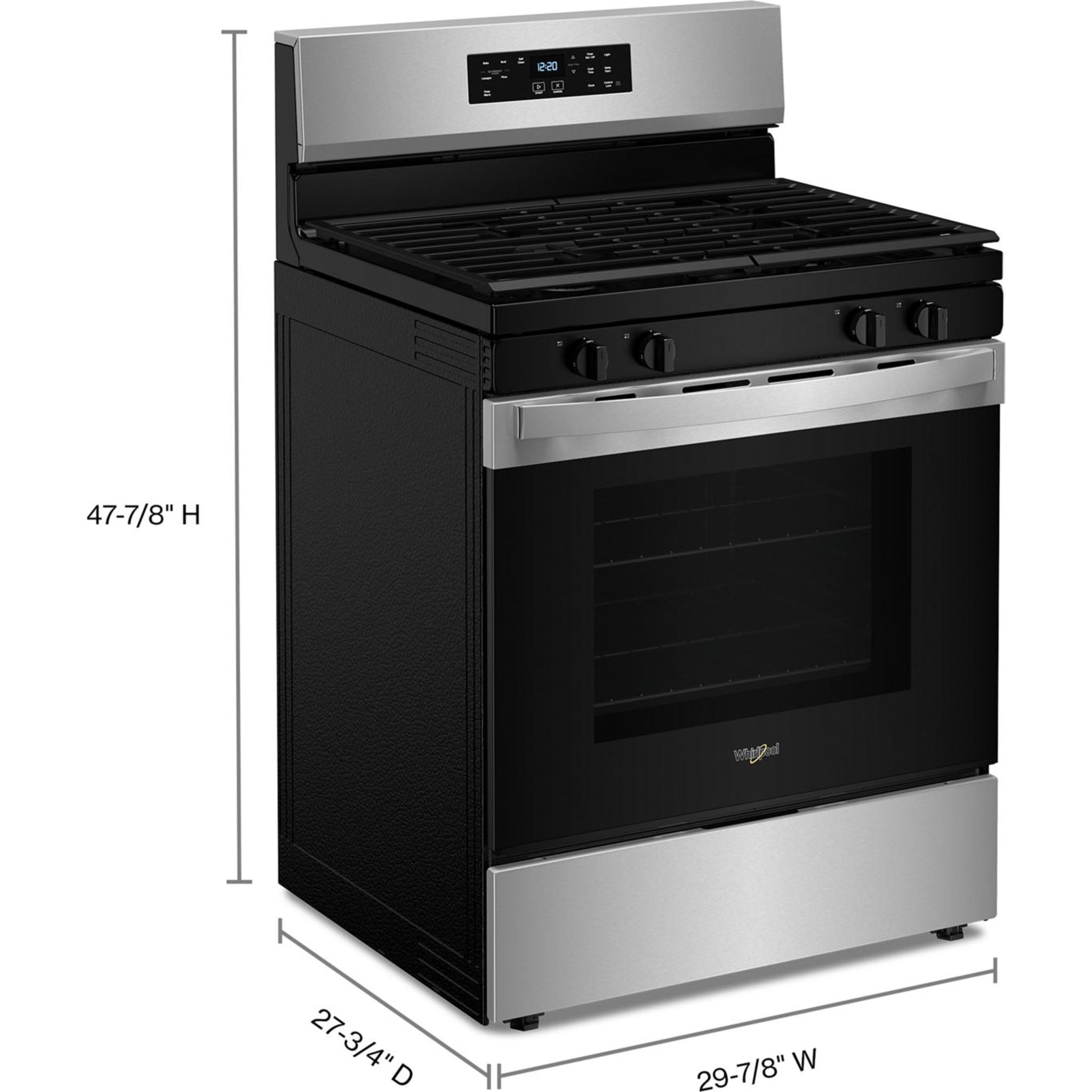 Cuisinière à gaz Whirlpool 30 pouces (WFGS3530RS) - Acier inoxydable
