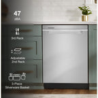 Lave-vaisselle Whirlpool avec cuve en acier inoxydable (WDTA50SAKZ) - Acier inoxydable