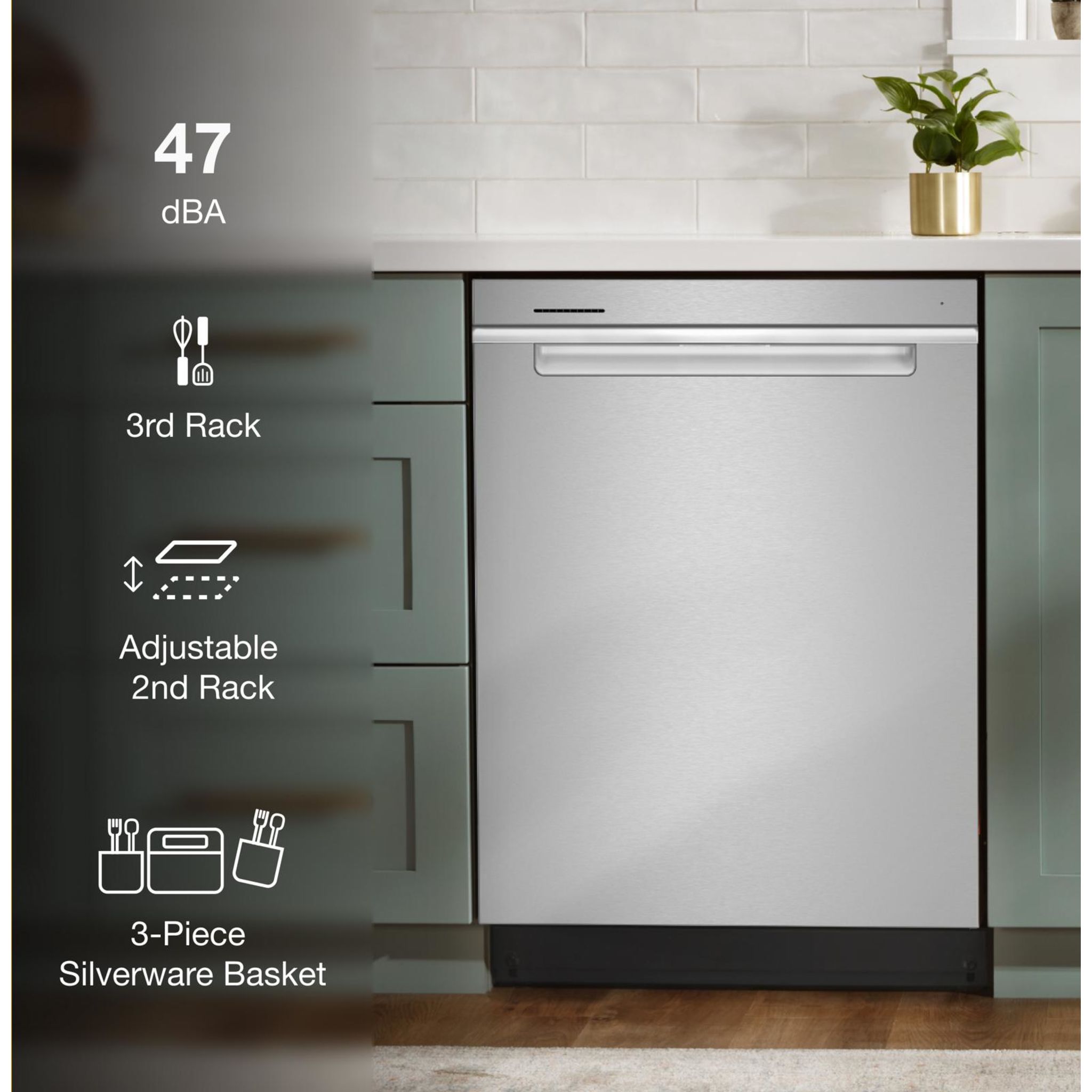 Lave-vaisselle Whirlpool avec cuve en acier inoxydable (WDTA50SAKZ) - Acier inoxydable