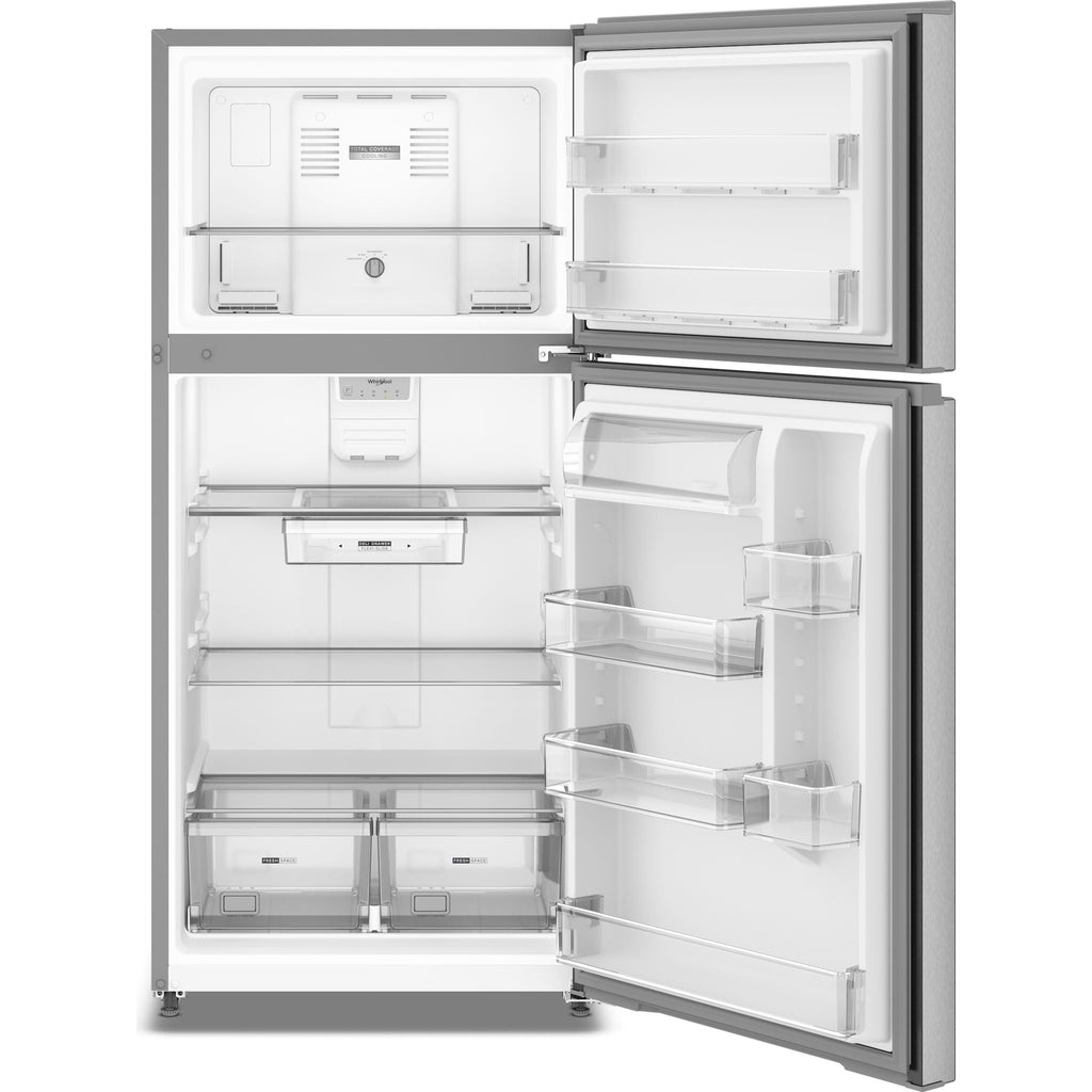 Réfrigérateur Whirlpool à congélateur supérieur (WRTX5419SZ) - Finition en acier inoxydable anti-traces de doigts