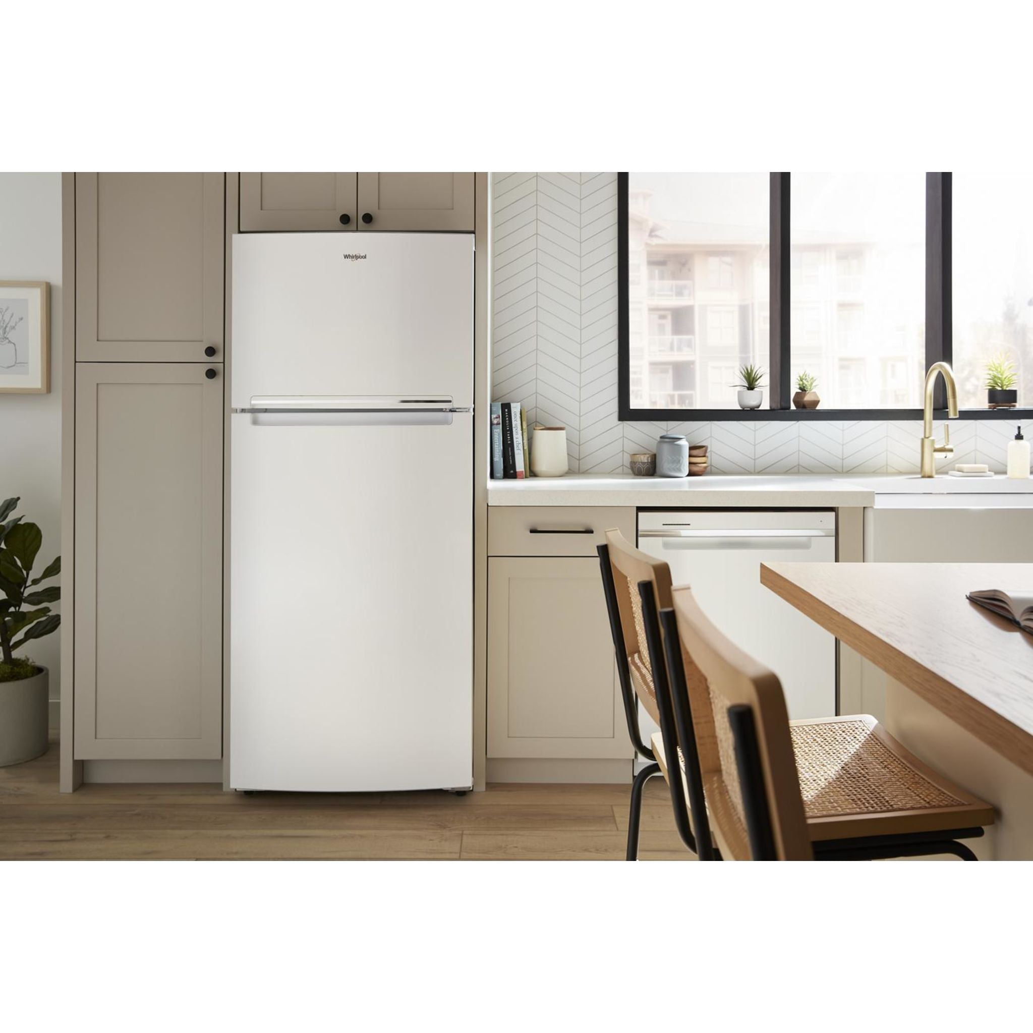 Réfrigérateur Whirlpool à congélateur supérieur (WRTX5328PW) - Blanc