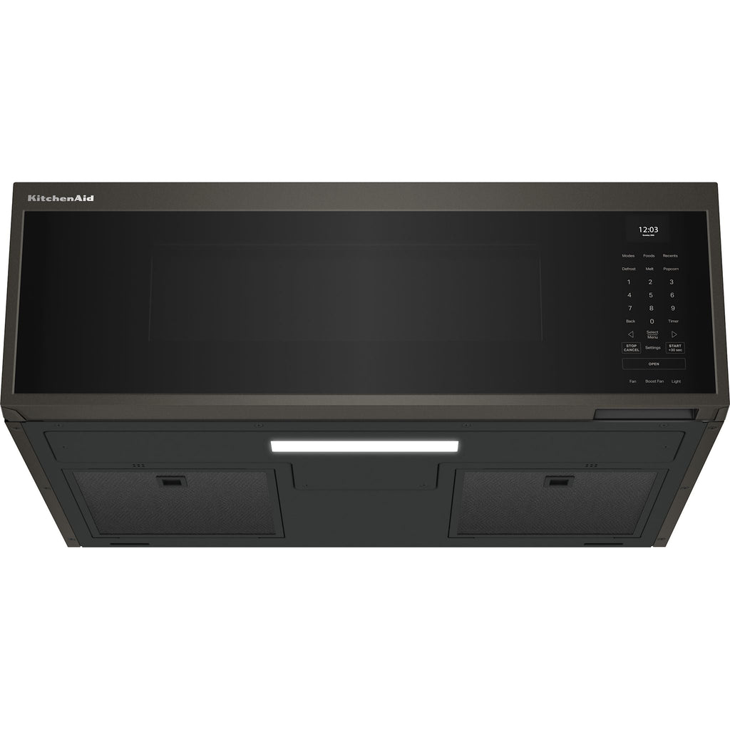 Four à micro-ondes KitchenAid à hotte intégrée (YKMML550RBE) - Minerai noir