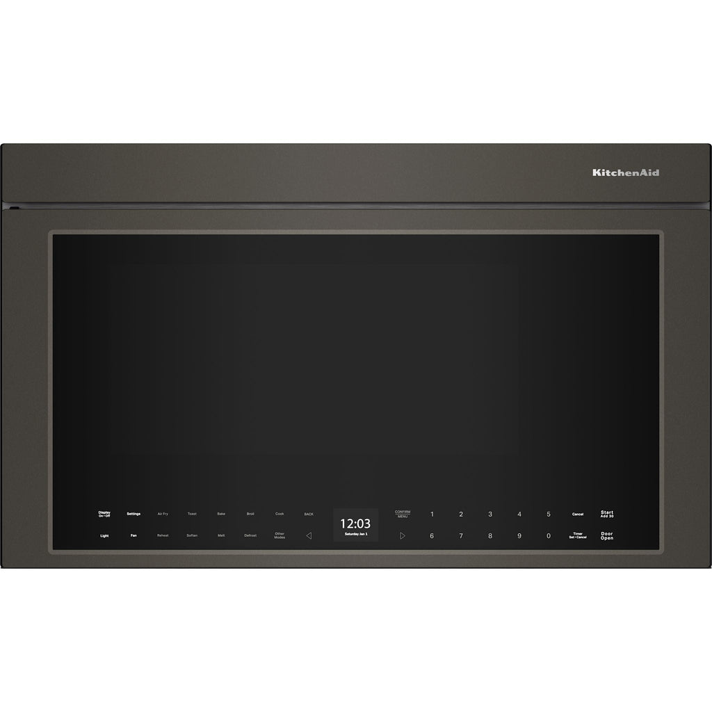 Four à micro-ondes KitchenAid à hotte intégrée (YKMMF530PBE) - Minerai noir