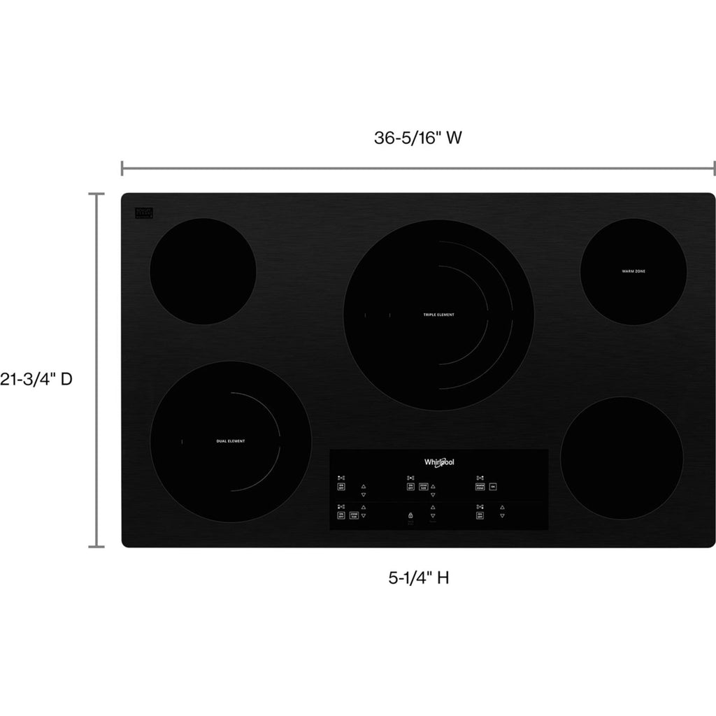 Plaque de cuisson Whirlpool 36 pouces (WCE97US6KB) - Noire