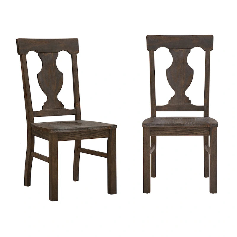 Chaises de salle à manger Vikos en bois à dossier violon (lot de 2)
