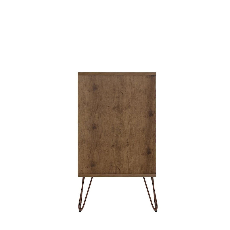 Commode basse double à 6 tiroirs Manhattan Comfort Rockefeller avec pieds en métal