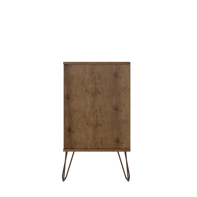 Commode basse double à 6 tiroirs Manhattan Comfort Rockefeller avec pieds en métal