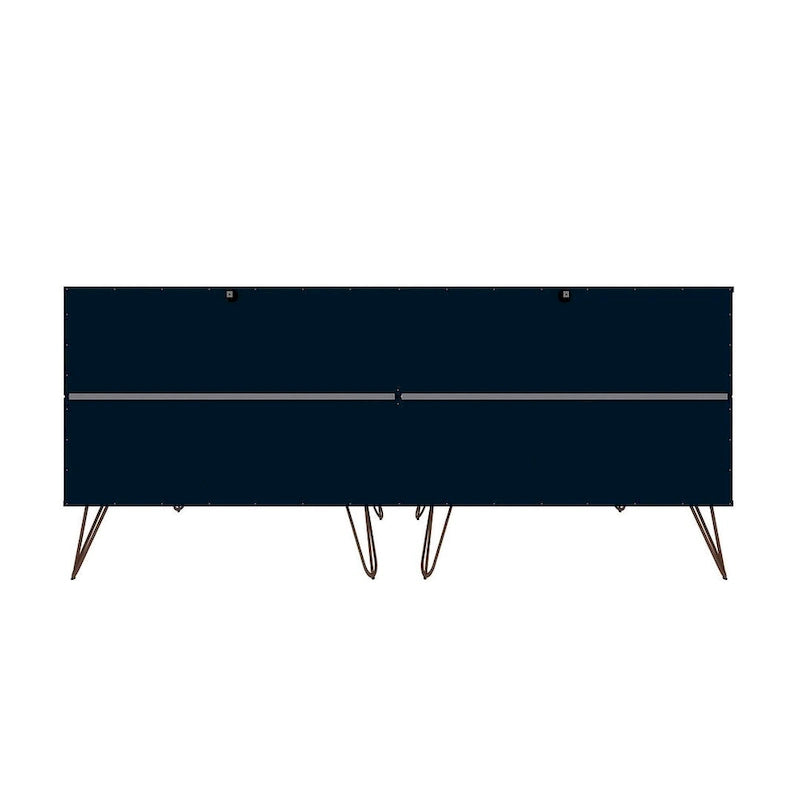 Commode basse double à 6 tiroirs Manhattan Comfort Rockefeller avec pieds en métal