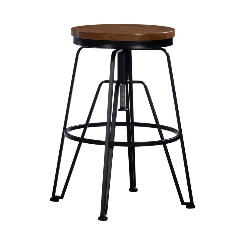Tabouret réglable Aimes en bois et métal de 63,5 à 73,5 cm