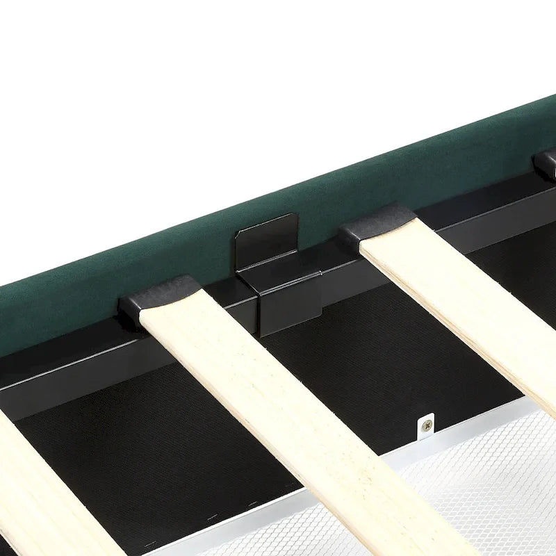 Lit plateforme rembourré Chapla Art Déco à 4 tiroirs avec rangement de la marque Furniture of America