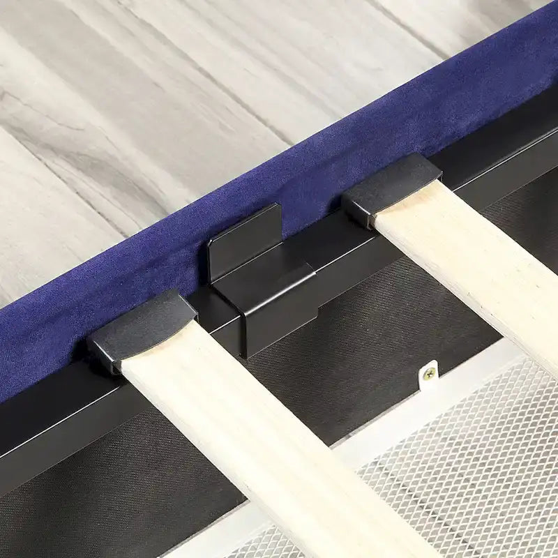 Lit plateforme rembourré Chapla Art Déco à 4 tiroirs avec rangement de la marque Furniture of America